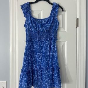 Blue and white dress